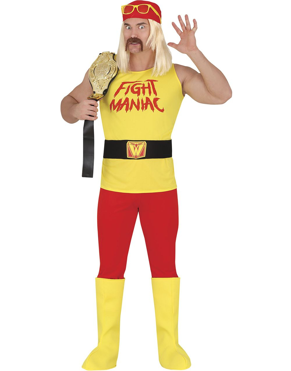 Hulk Hogan Inspirert Wrestler Kostyme 5 Deler