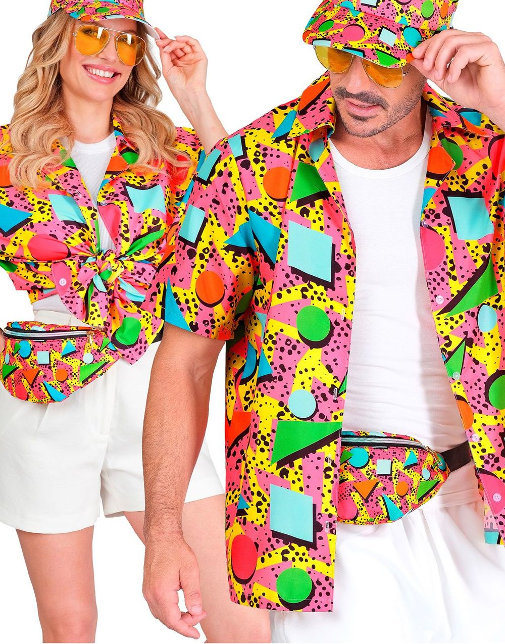 80's Funky Rosa Unisex Kostymeskjorte til Voksen