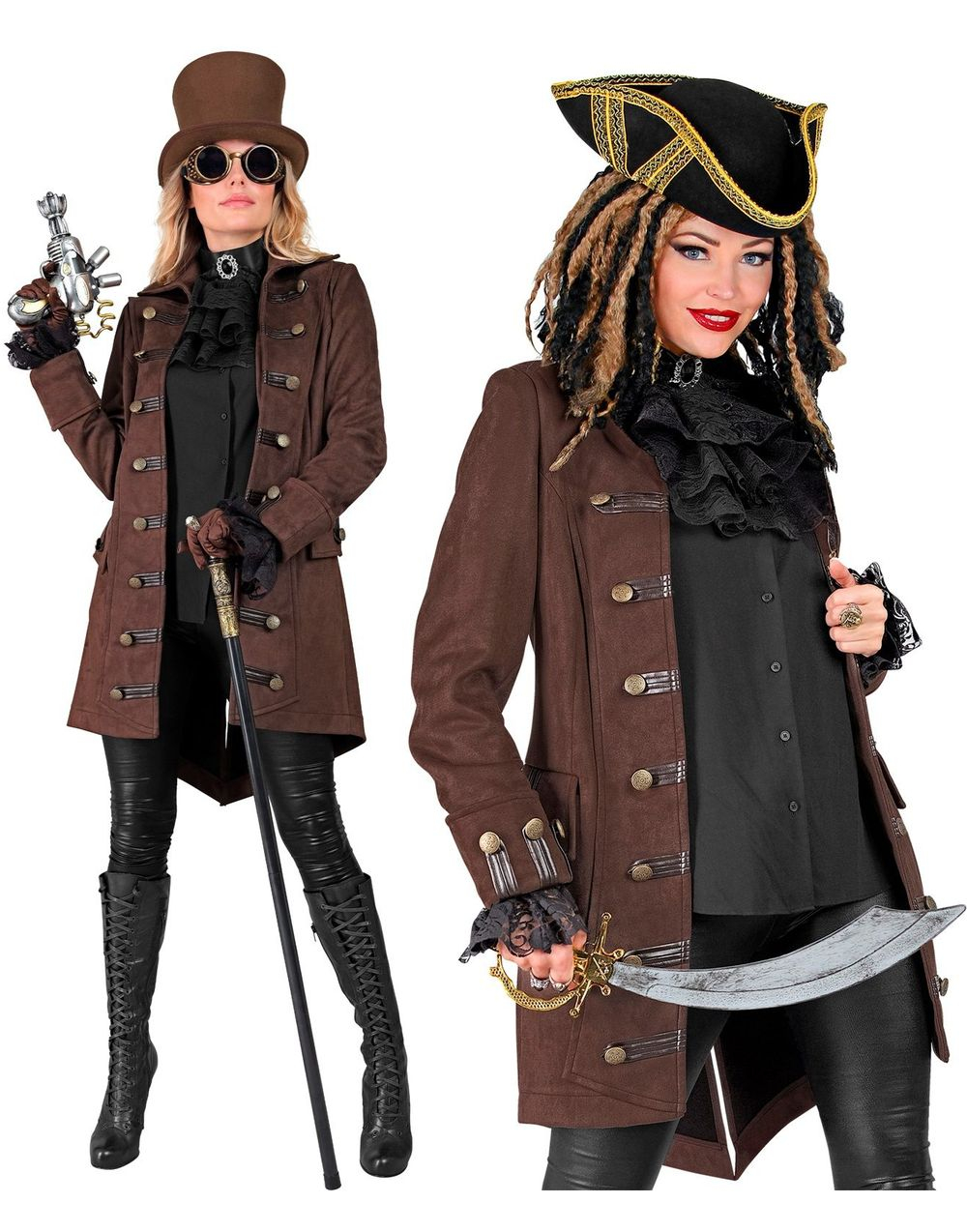 Pirat/Steampunk Frakk Damekostyme