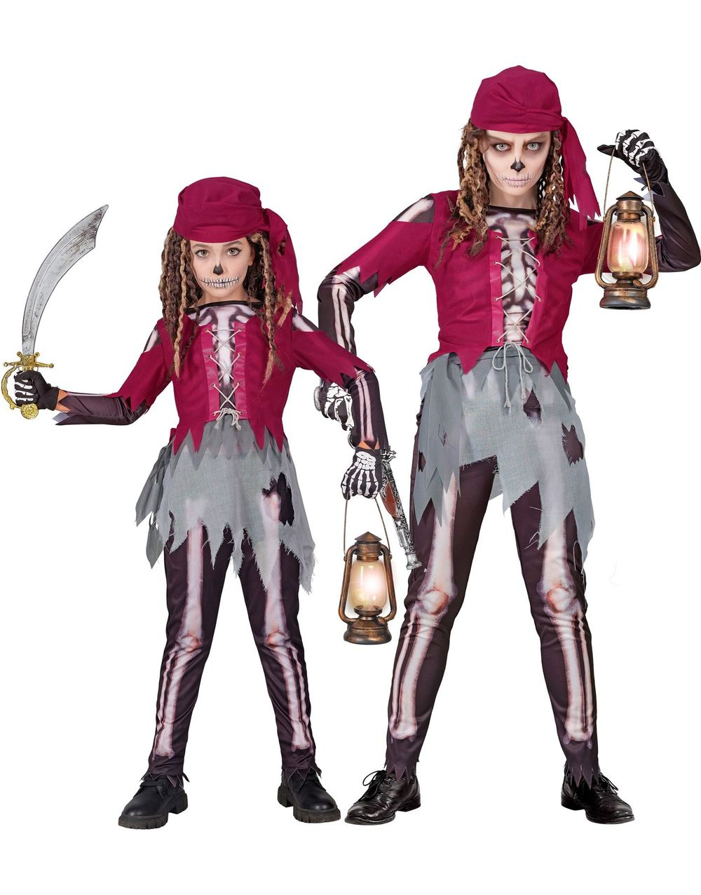 Skjelett Pirat Kostyme til Jente