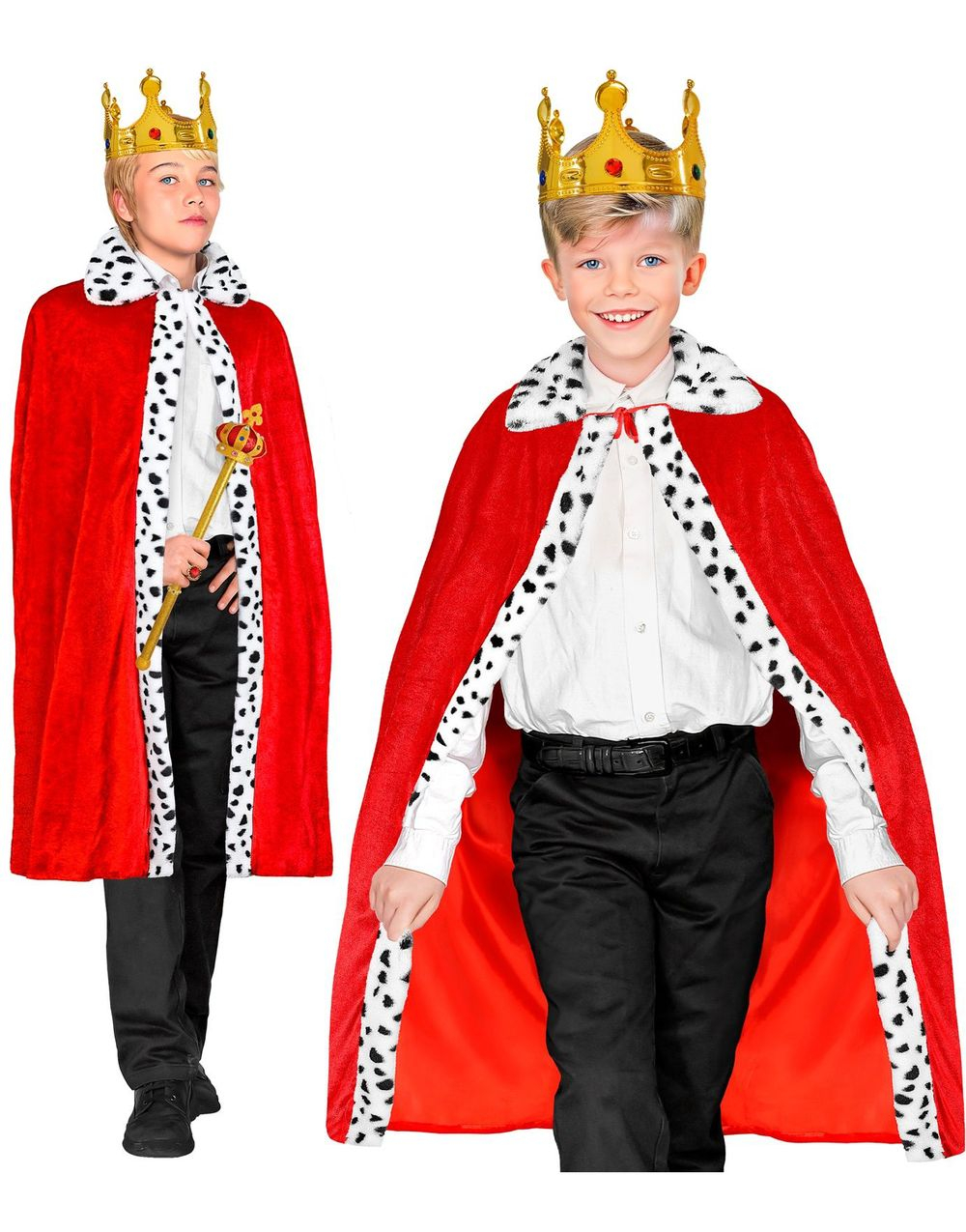 Kongelig Rød Kappe til Barn 90 cm