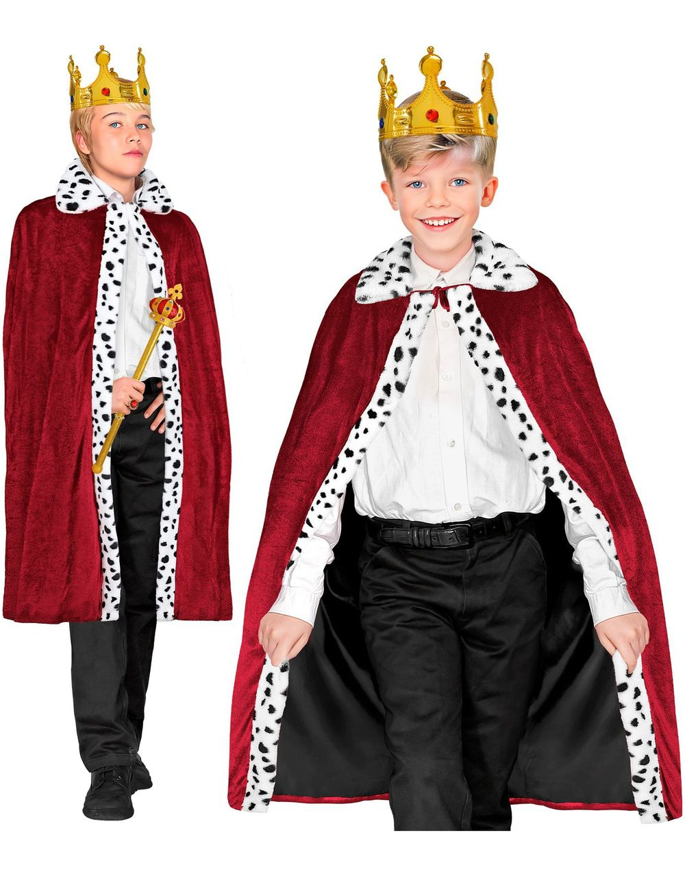 Kongelig Burgunderrød Kappe til Barn 90 cm