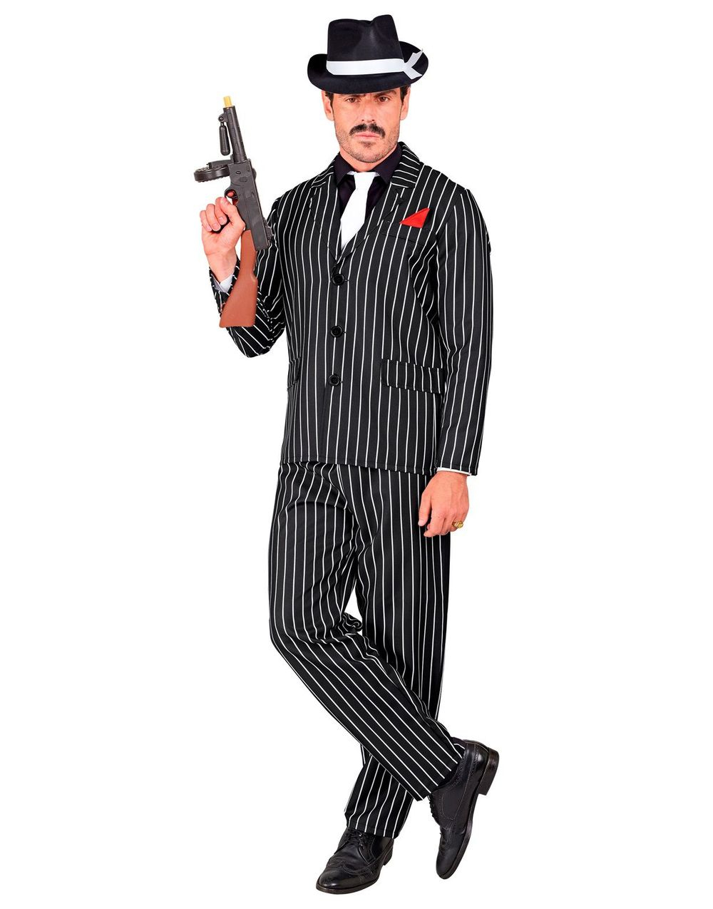 Stripete Mafia Kostyme til Herre