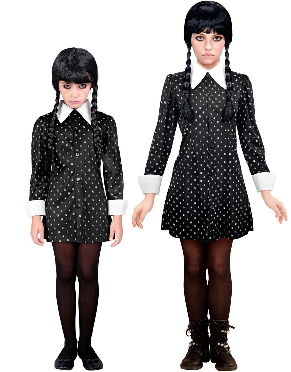 Prikkete Wednesday Inspirert Kostymekjole til Barn