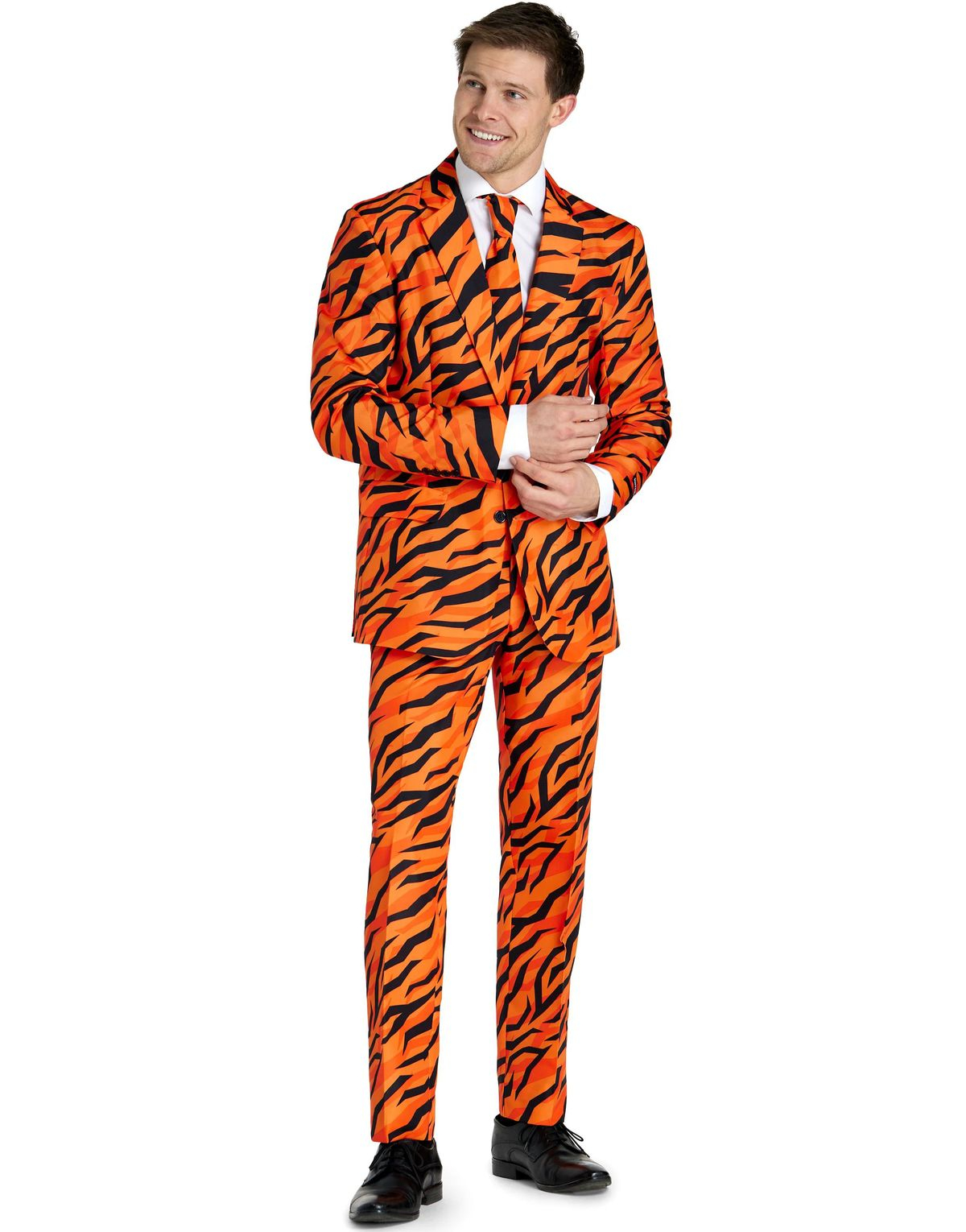 Orange Tigerstripete Dress til Herre - Suitmeister