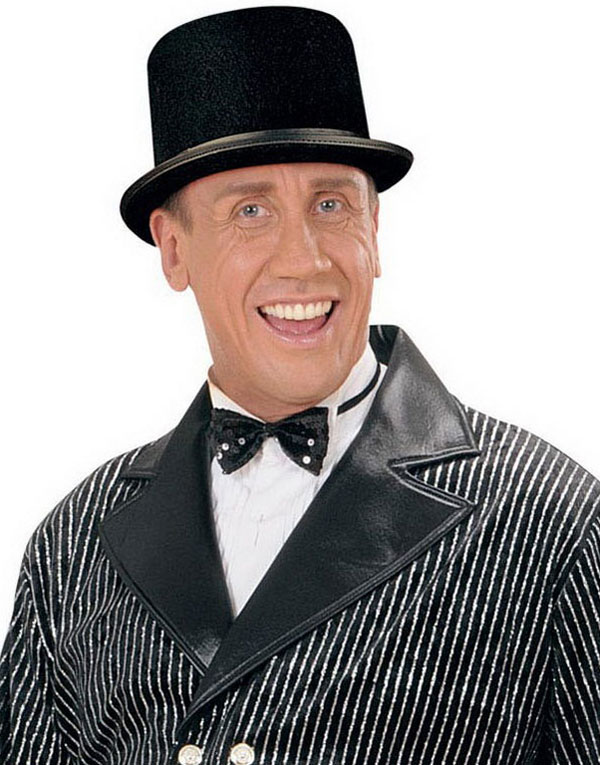 Svart Flosshatt med Silkebånd