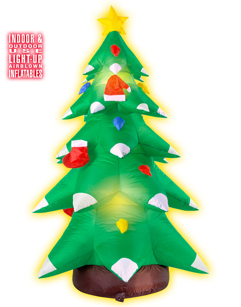 Stort Oppblåsbart Juletre med LED-Lys 183 cm