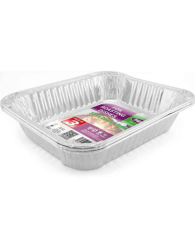 3 stk Store Ildfaste Former i Aluminium 32,3x26,6x6,4 cm