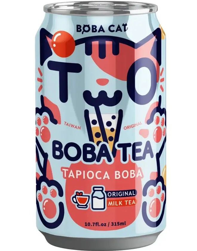 Boba Cat Original Milk Tea - Popping Bubble/Boba Tea 315 ml (Taiwan)