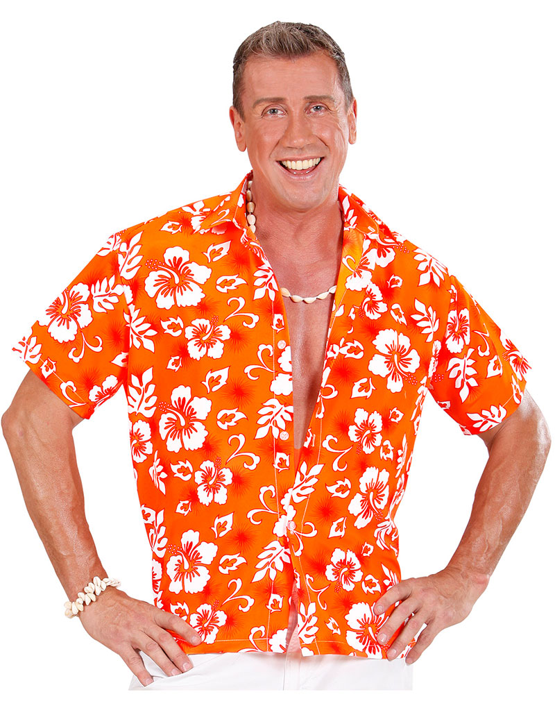Orange Hawaii Kostymeskjorte