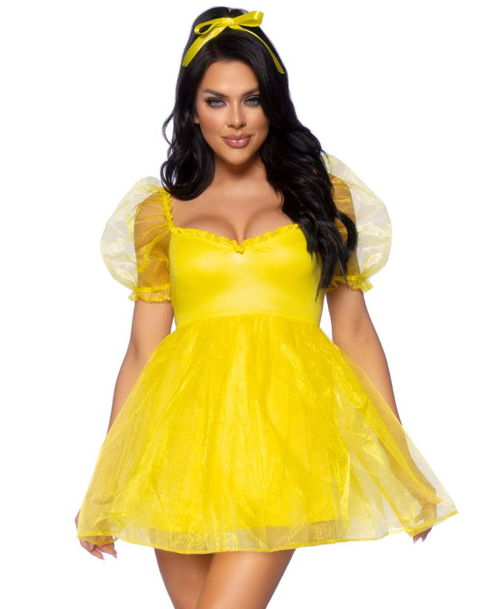 Frosted Organza Babydoll - Belle Inspirert Gul Kostymekjole til Dame