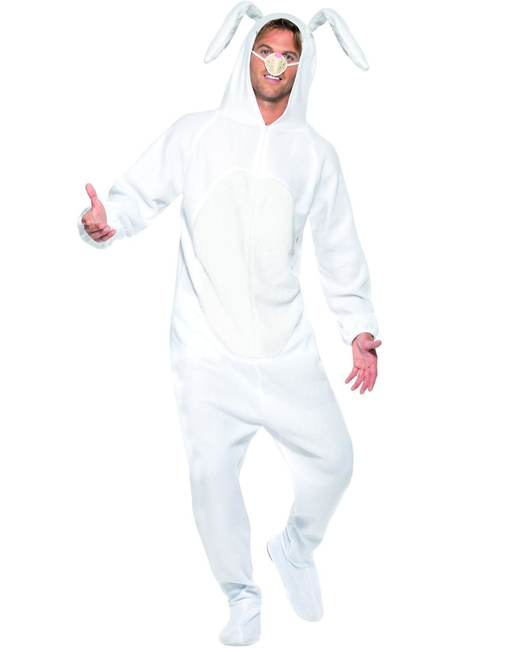 Hvitt Unisex Kaninkostyme til Voksen - Medium