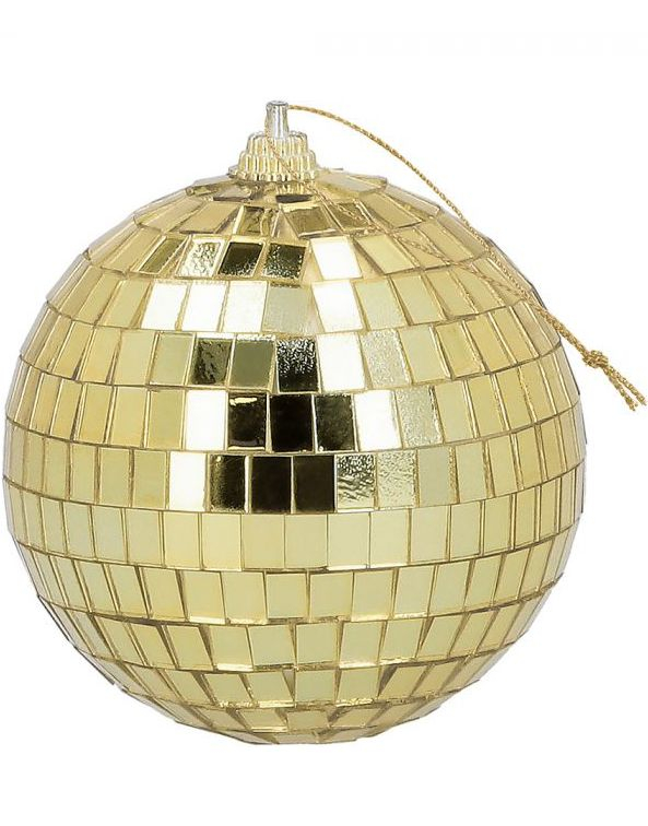 6 stk Små Gullfargede Discokuler 8 cm