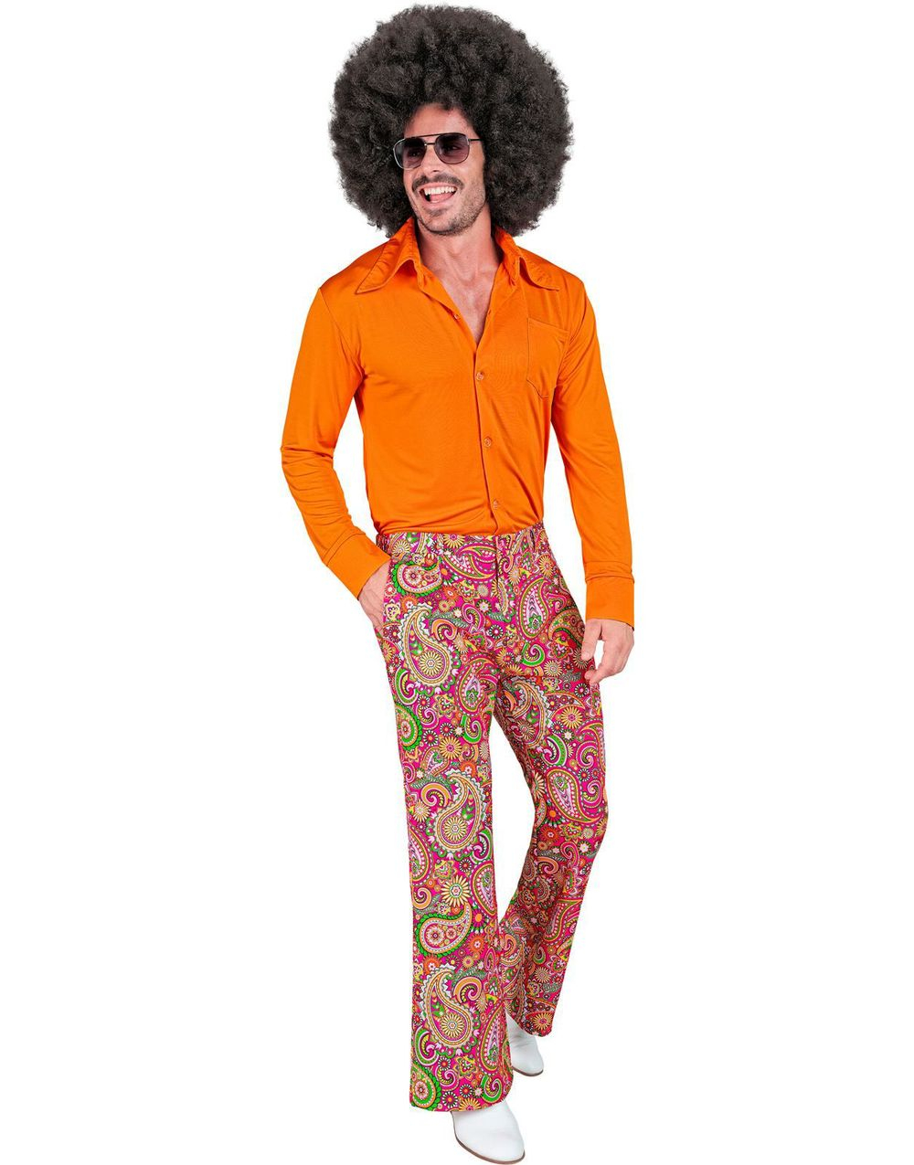 Blomstrete Rosa Hippie Kostymebukse til Herre