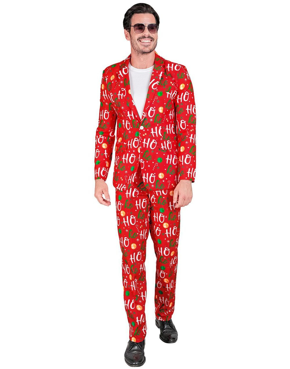 UV Glow Kostymedress til Herre med Julemotiver
