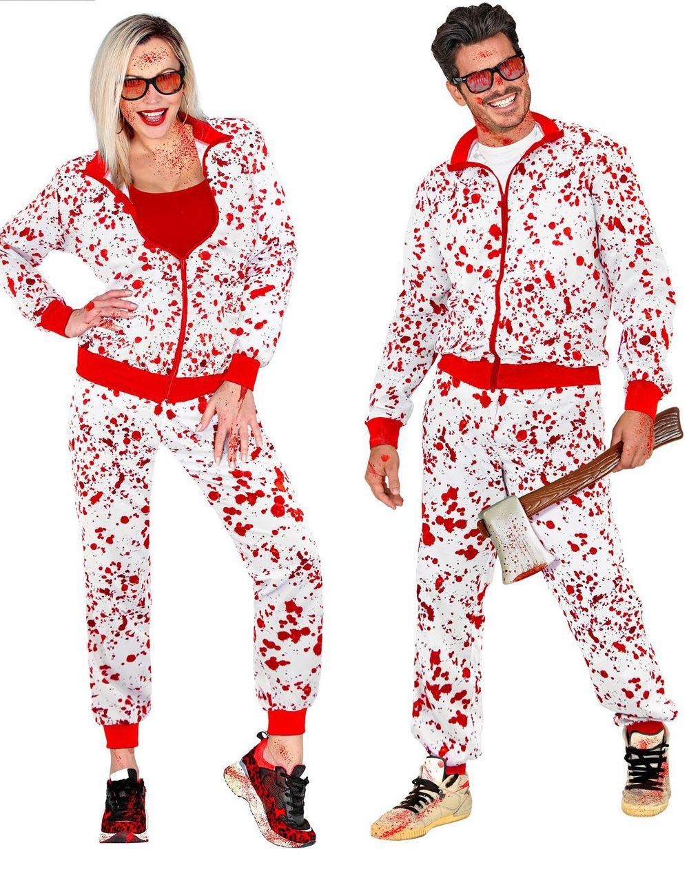 UV Glow Grilldress til Voksen med Blodig Motiv