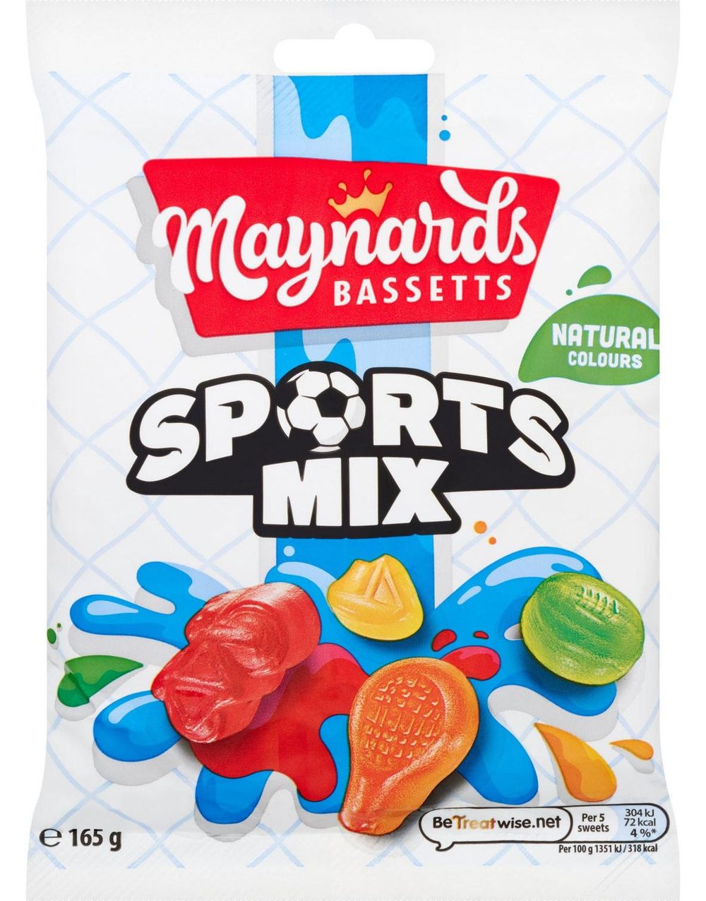 Pose med Maynards Bassetts Sports Mix - Fruktsmakende Vingummi Formet som Sportsutstyr 130 gram