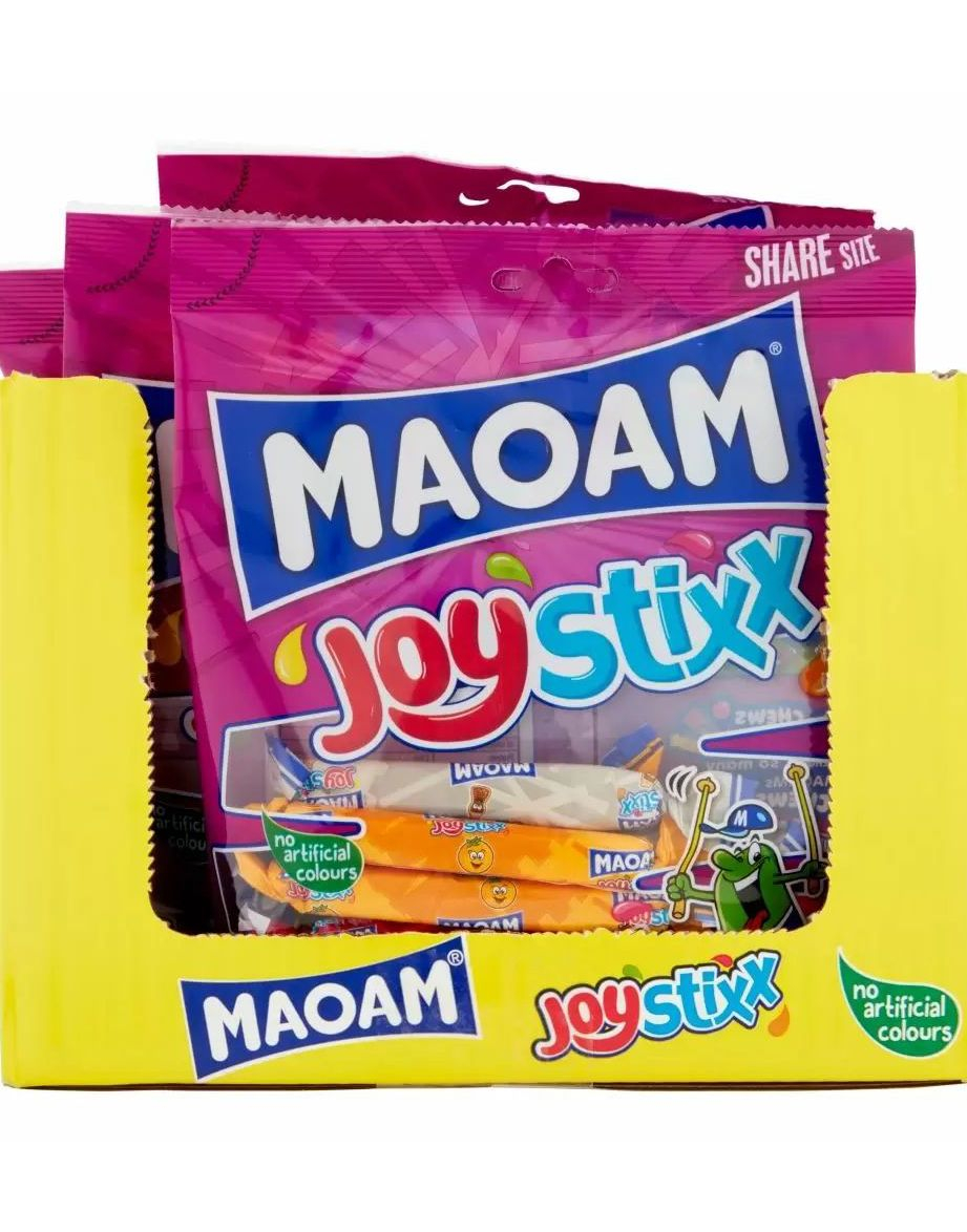 Bilde av 14 Stk Maoam Joystixx - Karamellstenger I Forskjellige Smaker - Hel Eske 1,96 Kg