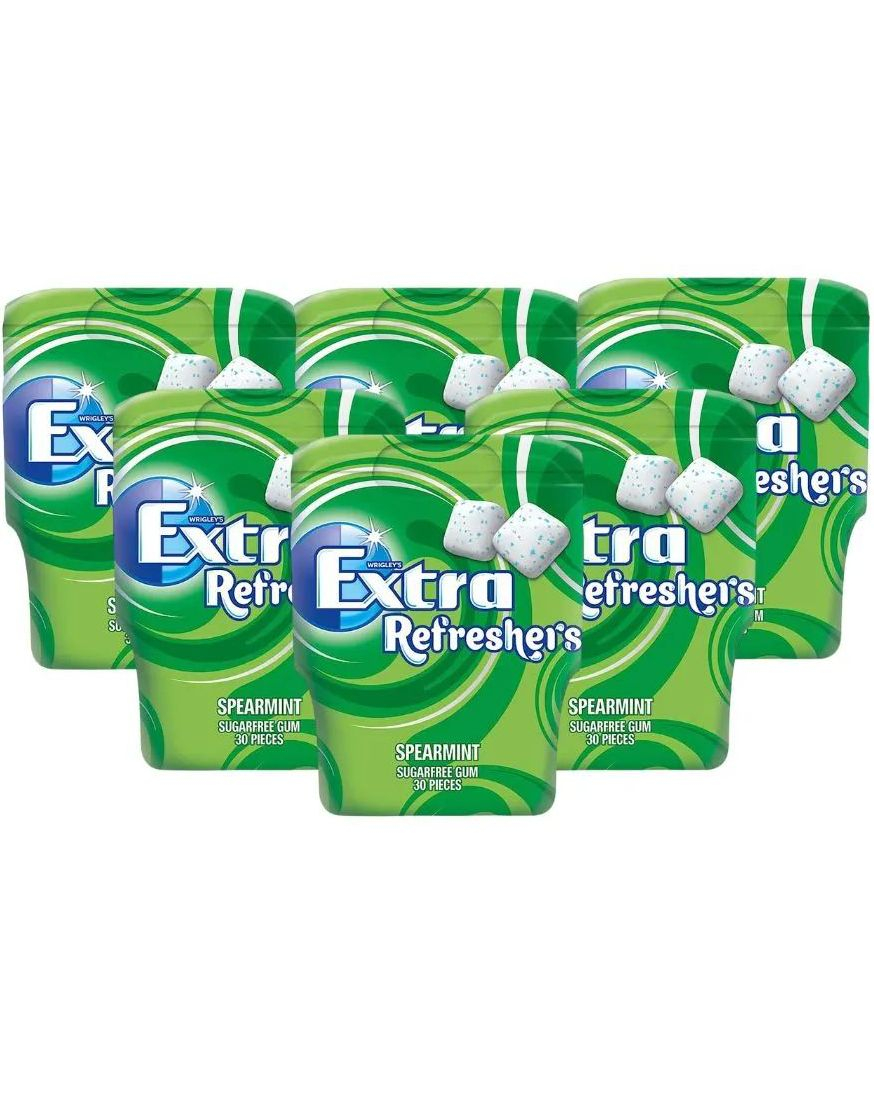 6 stk Extra Refreshers Spearmint Tyggegummi 67g - Hel Eske