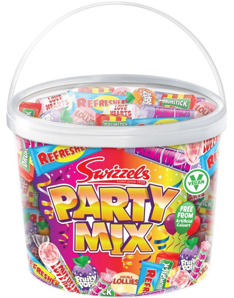 780 gram Stor Swizzels Party Mix Bøtte med Forskjellig Swizzels Godteri