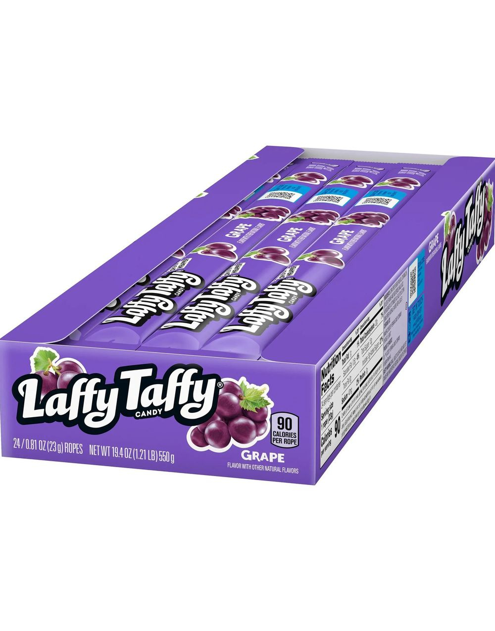 24 stk Laffy Taffy Grape - Karamellstang med Smak av Drue 23 gram (USA Import) - Hel Eske