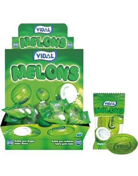 200 stk Vidal Melons - Dispenser Eske med Fylte Melontyggegummier 800 gram