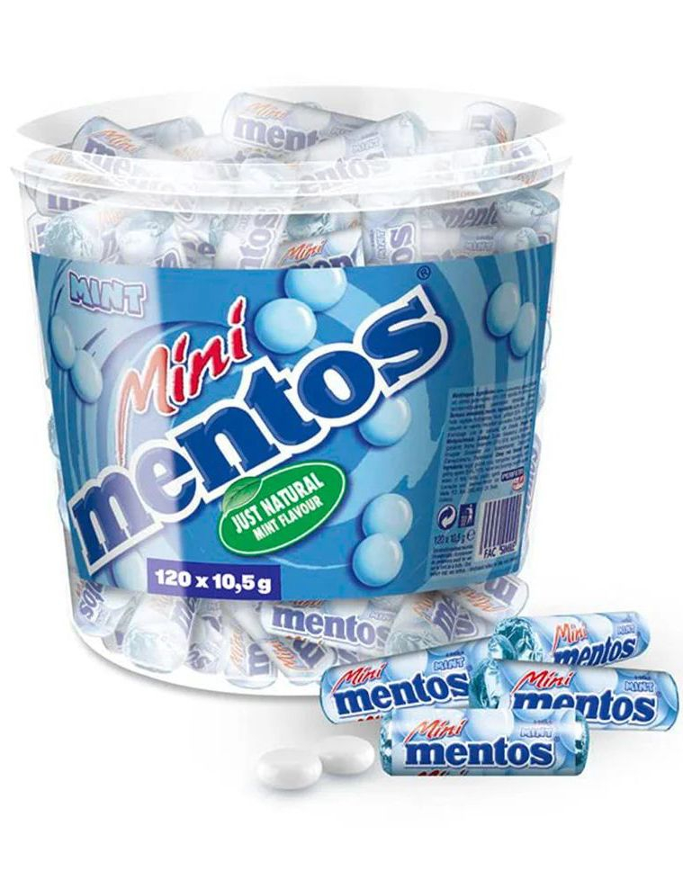 120 stk Mini Mentos med Mintsmak i Bøtte 1260 gram