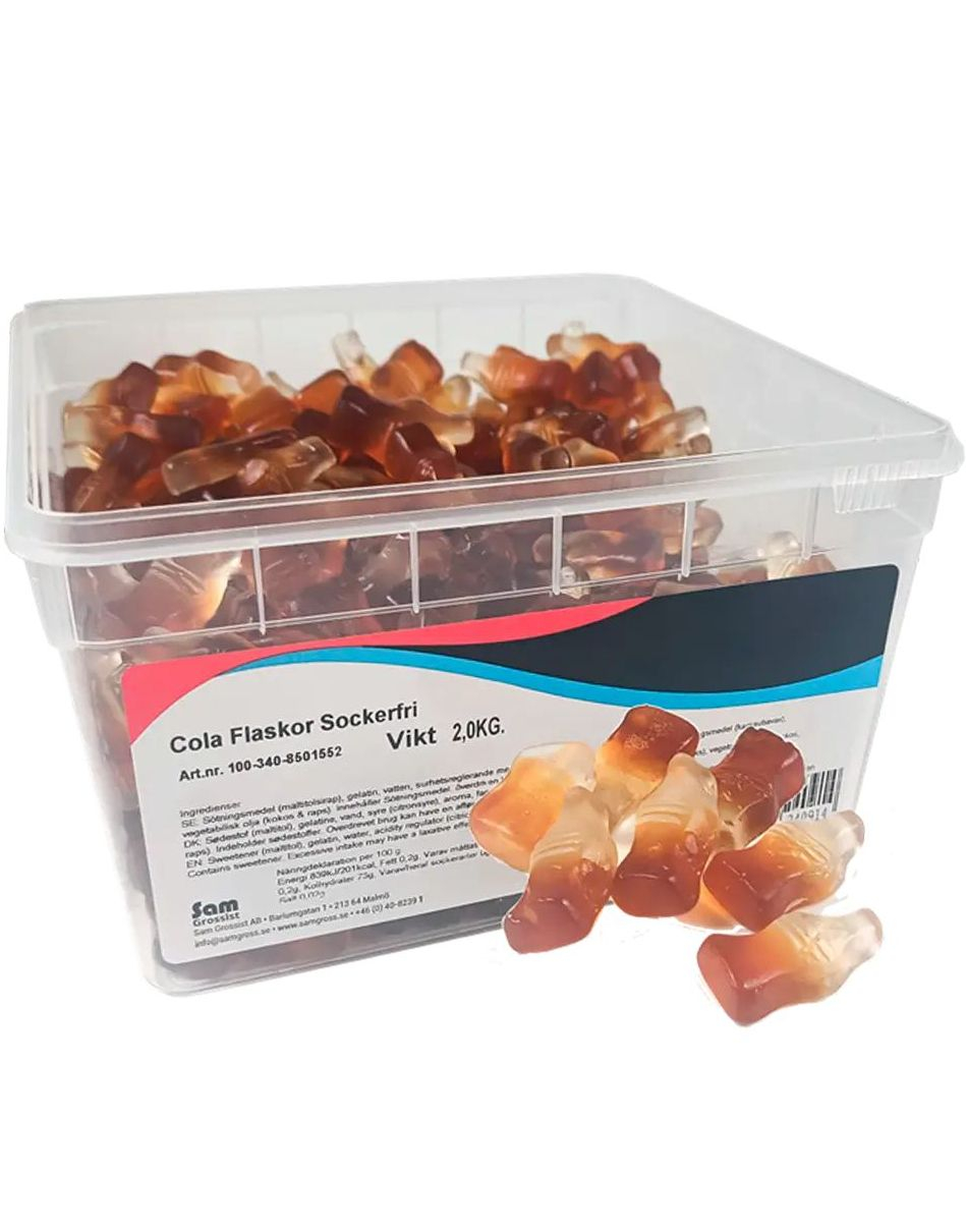 2 kg Sugarfree Cola Bottles - Sukkerfrie Colaflasker