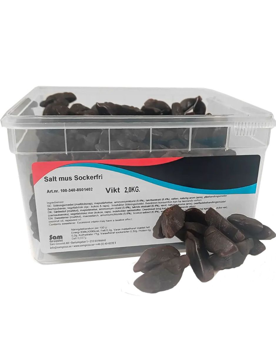 2 kg kg Sukkerfrie Salta Möss - Salt og Myk Lakrismus