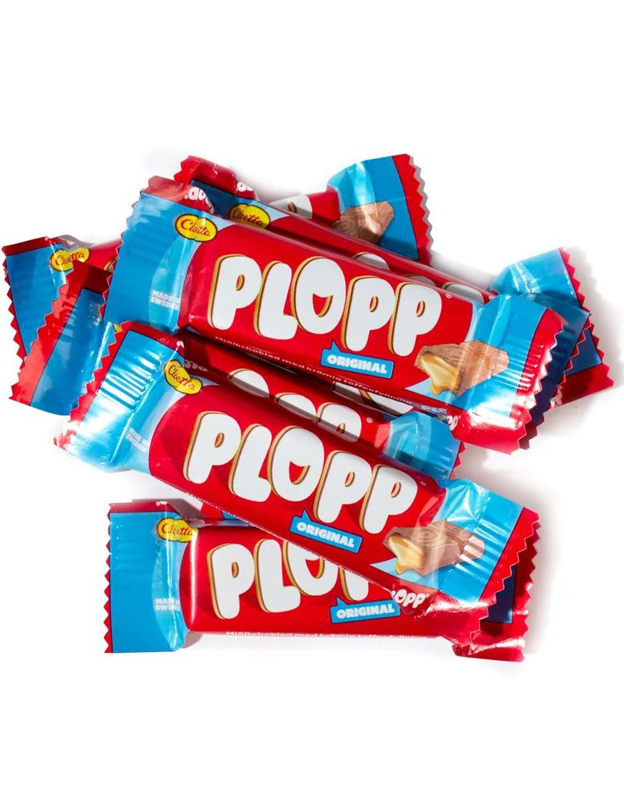 2 kg Plopp Orginal - Melkejokolade med toffeefyll ca 166 stk - Hel Eske