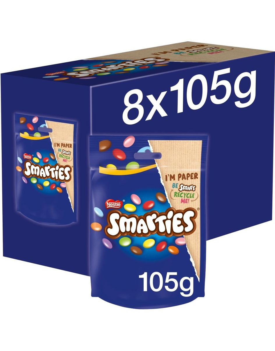 8 stk Poser med Smarties - Hel Eske 840 gram