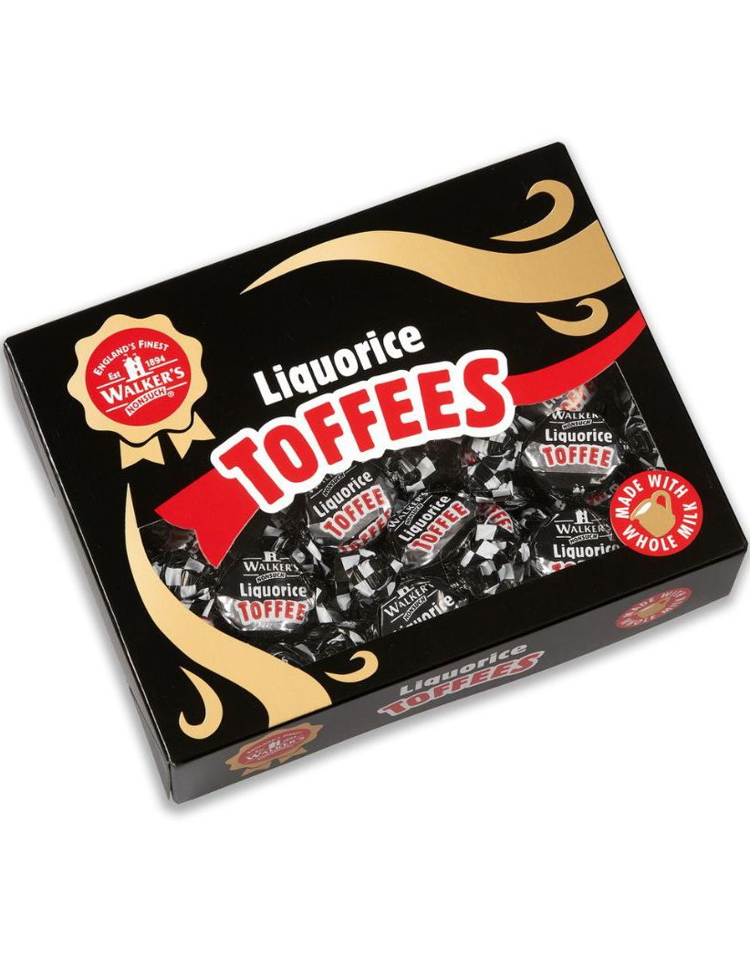 Gaveeske med Walkers Liquorice Toffees 350 gram