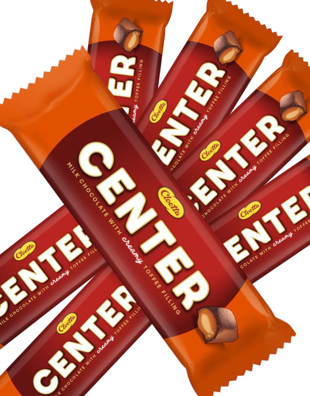 70 stk Cloetta Center Melkesjokoladebar med Toffeefyll - Hel Eske 1,75 kg