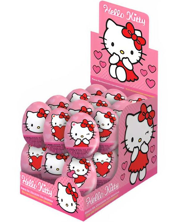 24 stk Hello Kitty Sjokoladeegg med Overraskelse i Assorterte Motiver - Hel Eske 480 gram