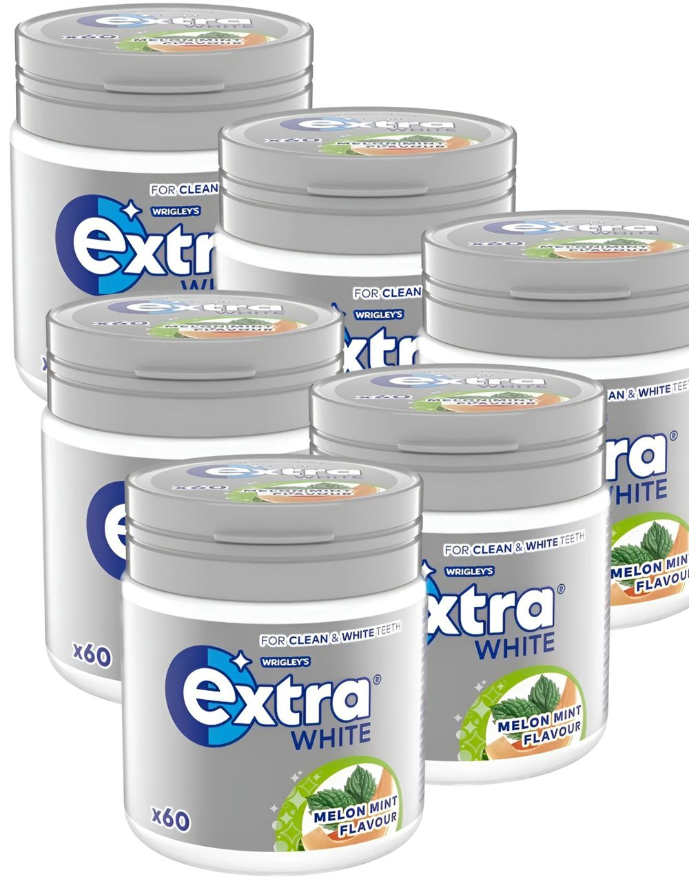 6 stk Store Extra White Melon Mint Tyggegummi Bokser - Hel Eske 504g