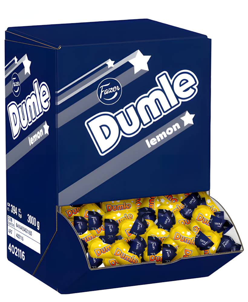 3 kg Dumle Lemon Godteriautomat med Sjokoladetrukket Karamellbiter - 394 stk