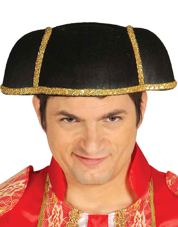 Svart Tyrefekterhatt med Gullfarget Bånd