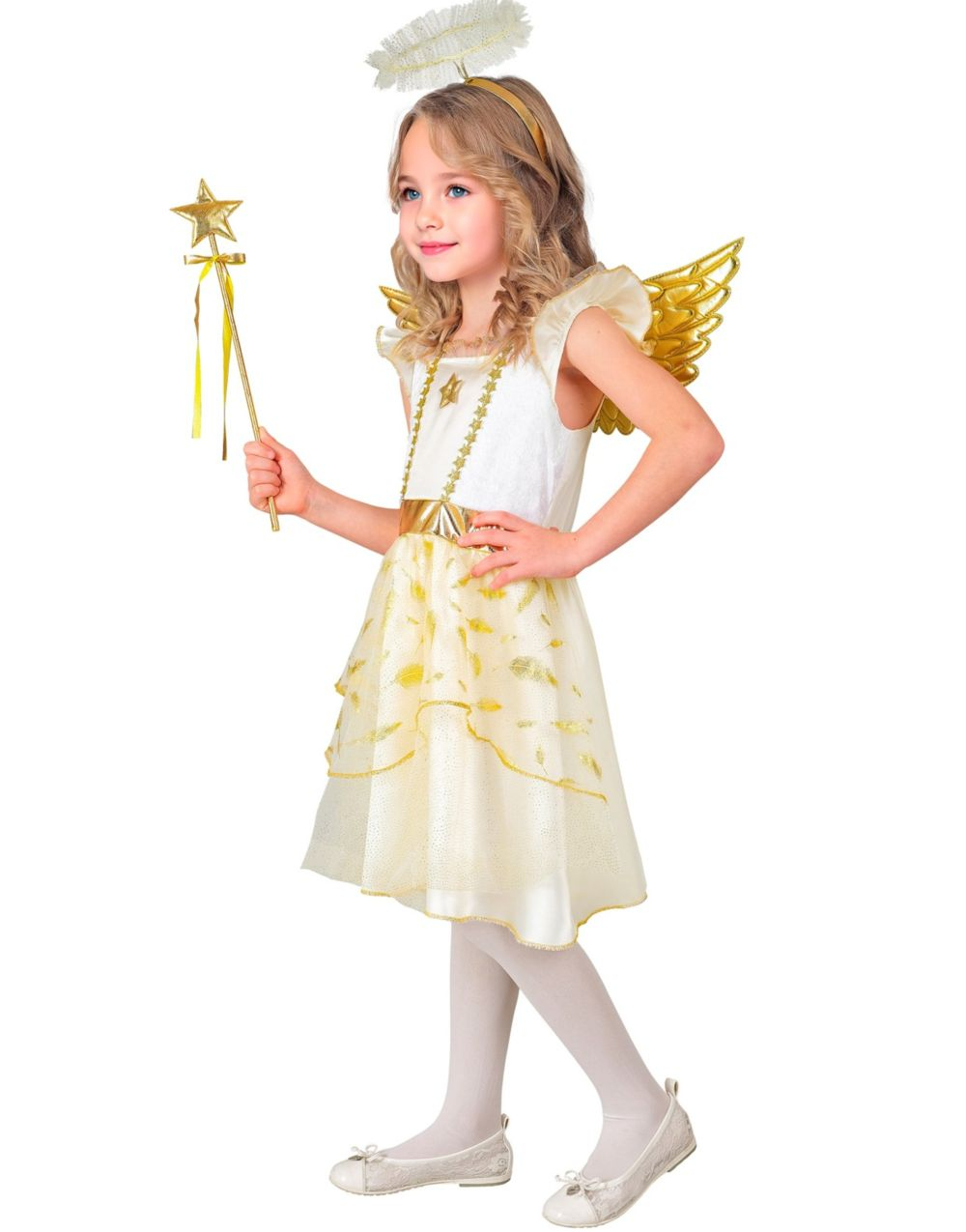 Gylden Engelkostyme til Jente