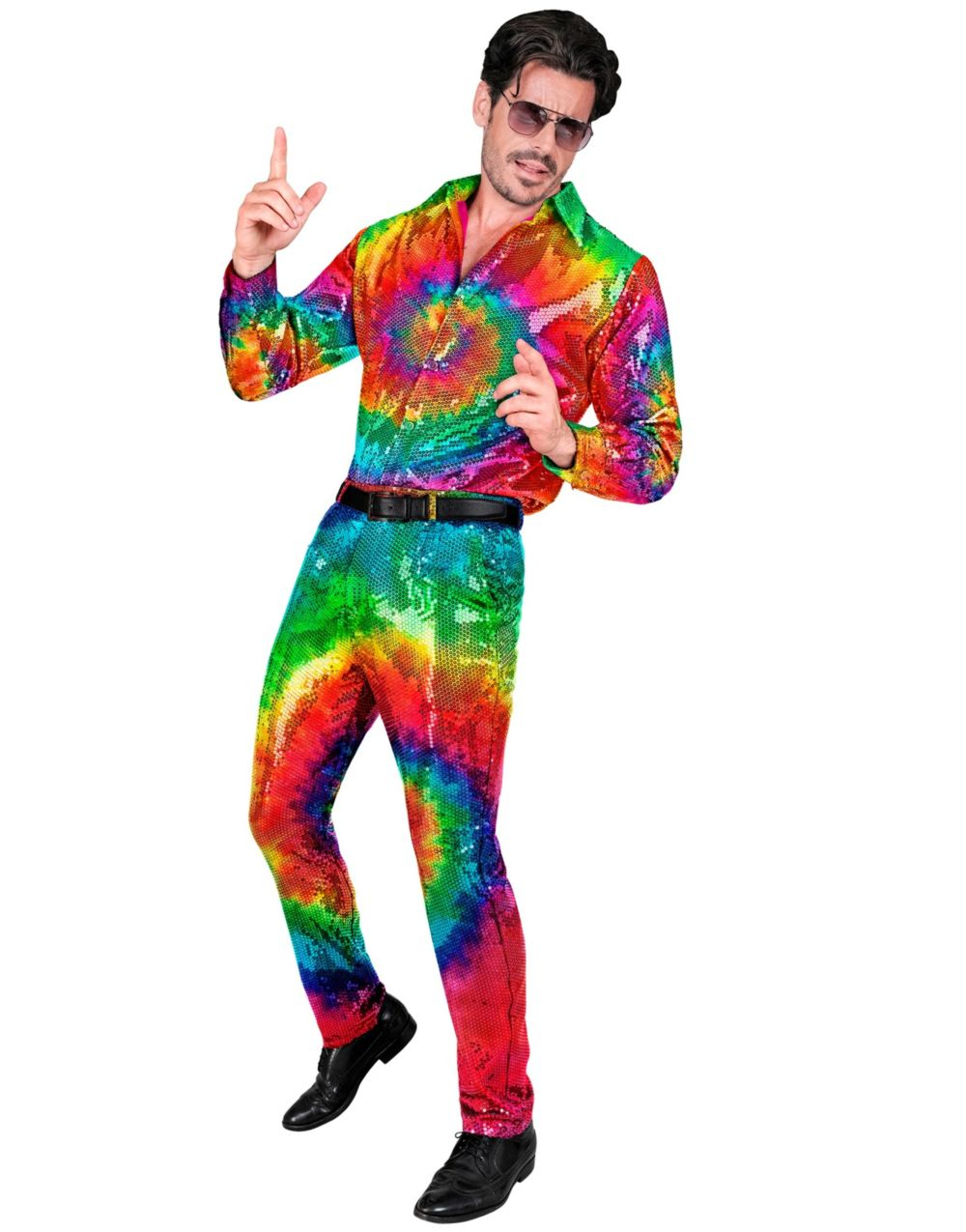 Regnbuefarget Paljett Kostymebukser