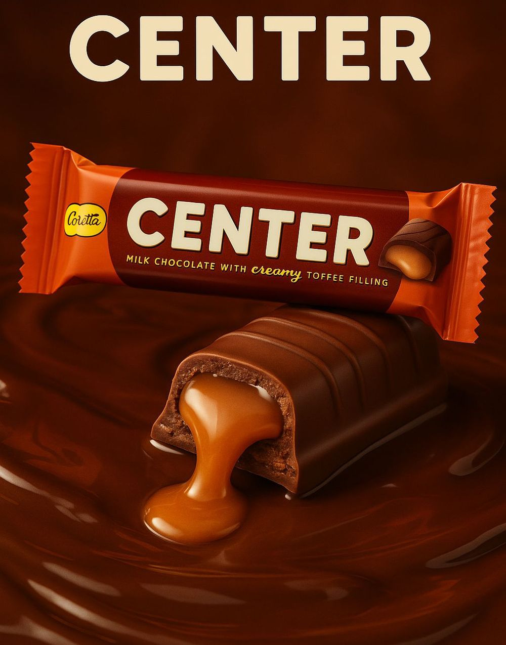 Cloetta Dubbel Center Melkesjokoladebar med Toffeefyll 50 gram