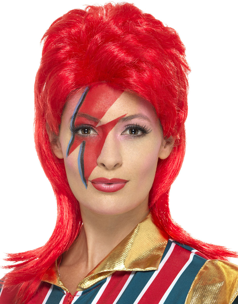 Rød David Bowie Inspirert Parykk