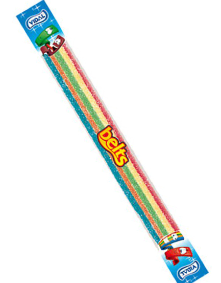 1 stk Vidal Rainbow Sour Belt - Regnbuefarget Sur Vingummi