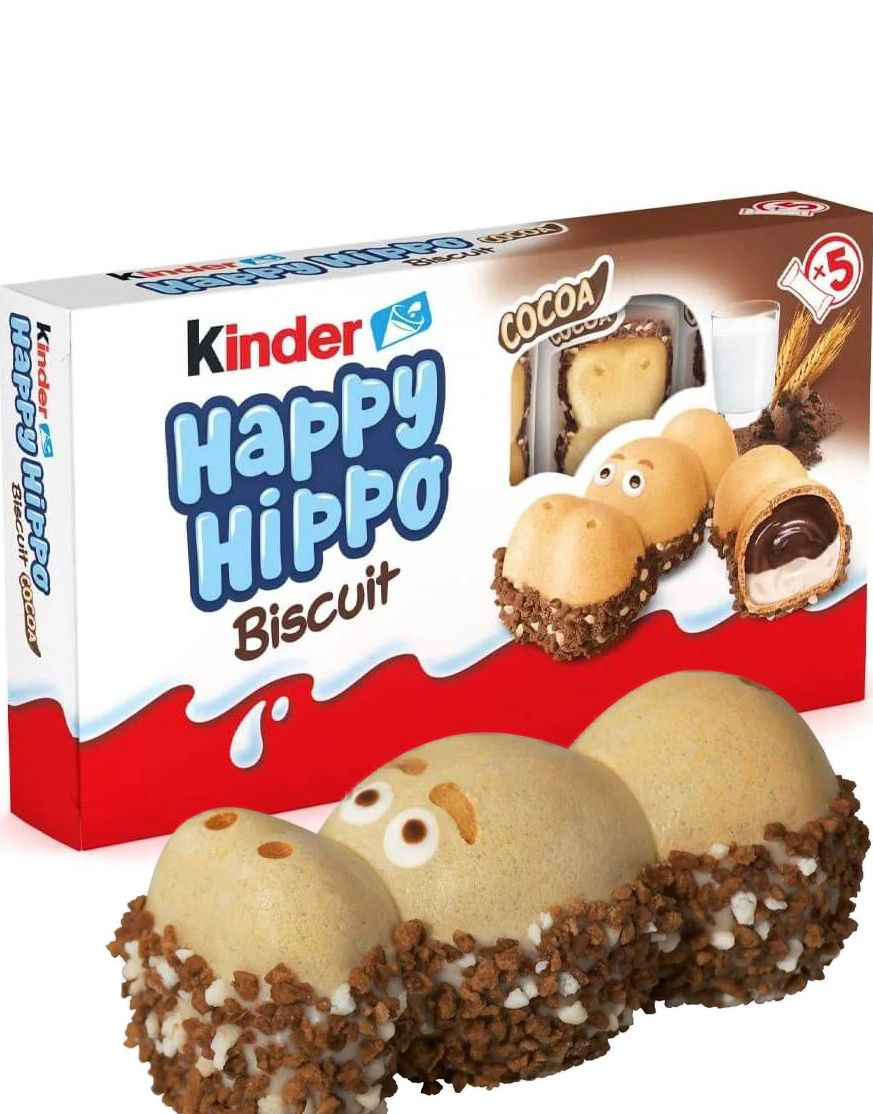 5 pack Kinder Happy Hippo Cocoa Kjeks 103g