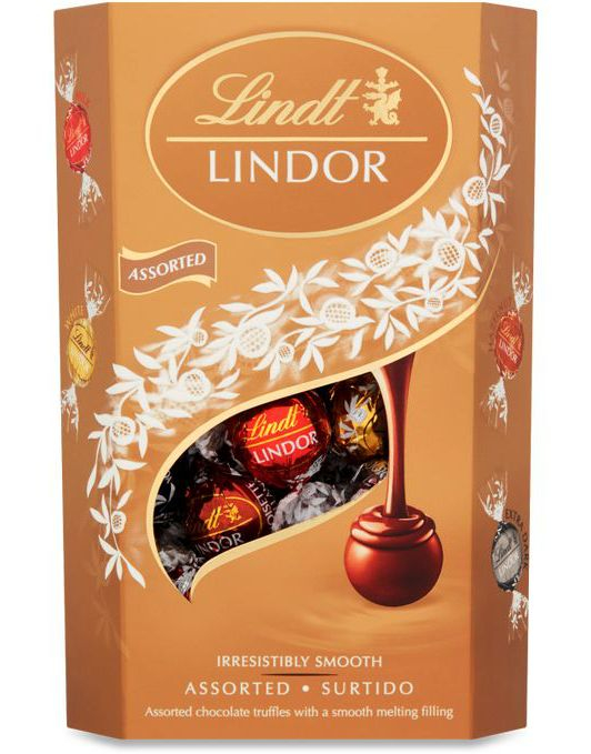 Stor Lindt Lindor Assorted - Forskjellig Sjokolade Trøfler med Fyll 337 gram