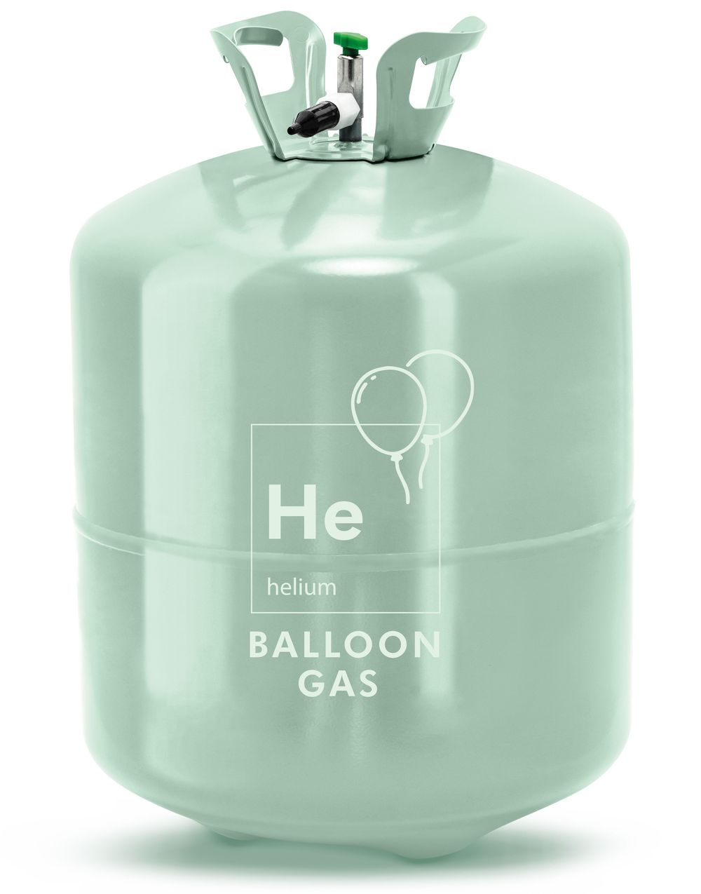 EKSTRA STOR Billig Helium (Tank/Flaske) til 100 stk 23 cm Ballonger - Mintfarget