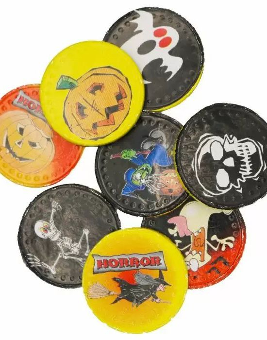 1 kg Horror Coins - Sjokolademynter med Skumle/Halloween Motiver