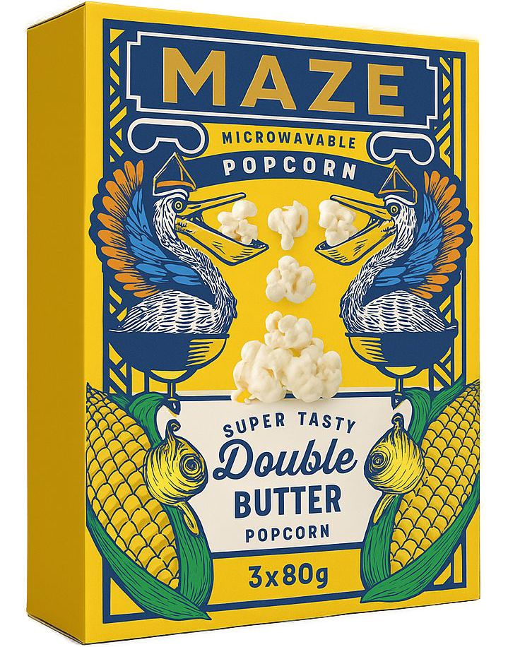 3-pack Maze Double Butter Popcorn 3x80 gram