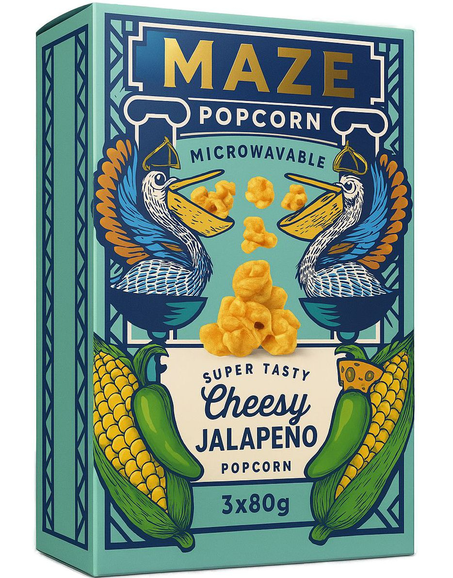 3-pack Maze Cheesy Jalapeno Popcorn 3x80 gram