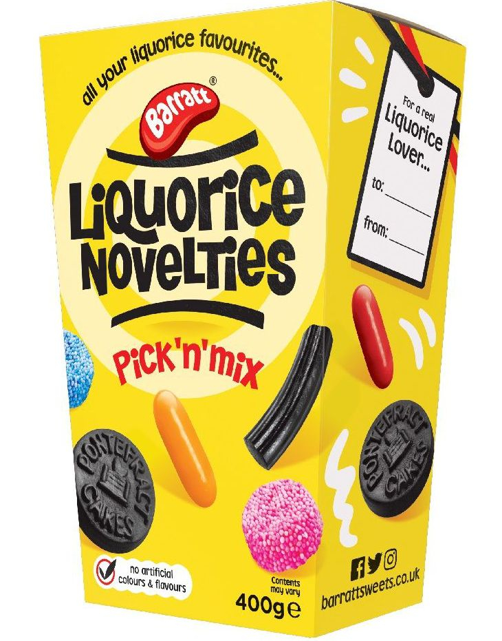 Barratt Liquorice Novelties - Pick 'n' Mix Lakrisblanding i Gaveboks 400 gram