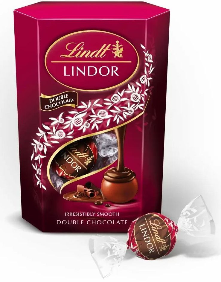 Lindt Lindor Double Chocolate - Mørke og Lyse Doble Sjokolade Trøfler med Fyll 200 gram